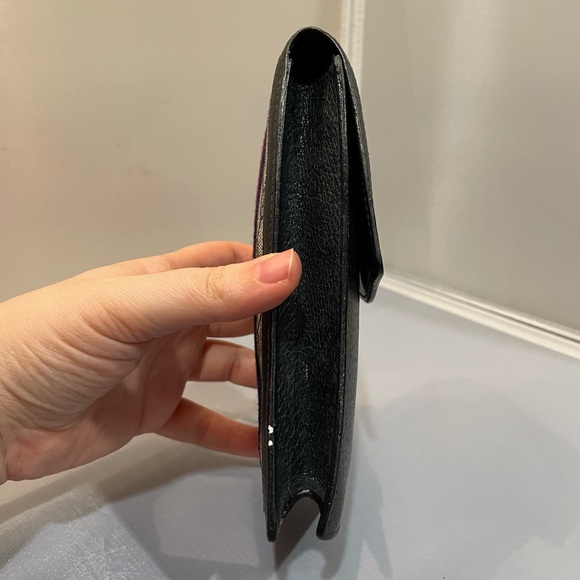 Used Gucci VTG Sherry Lined Stripe Blue Cigarette Pouch Logo Leather Case Auth! - Picture 4 of 16